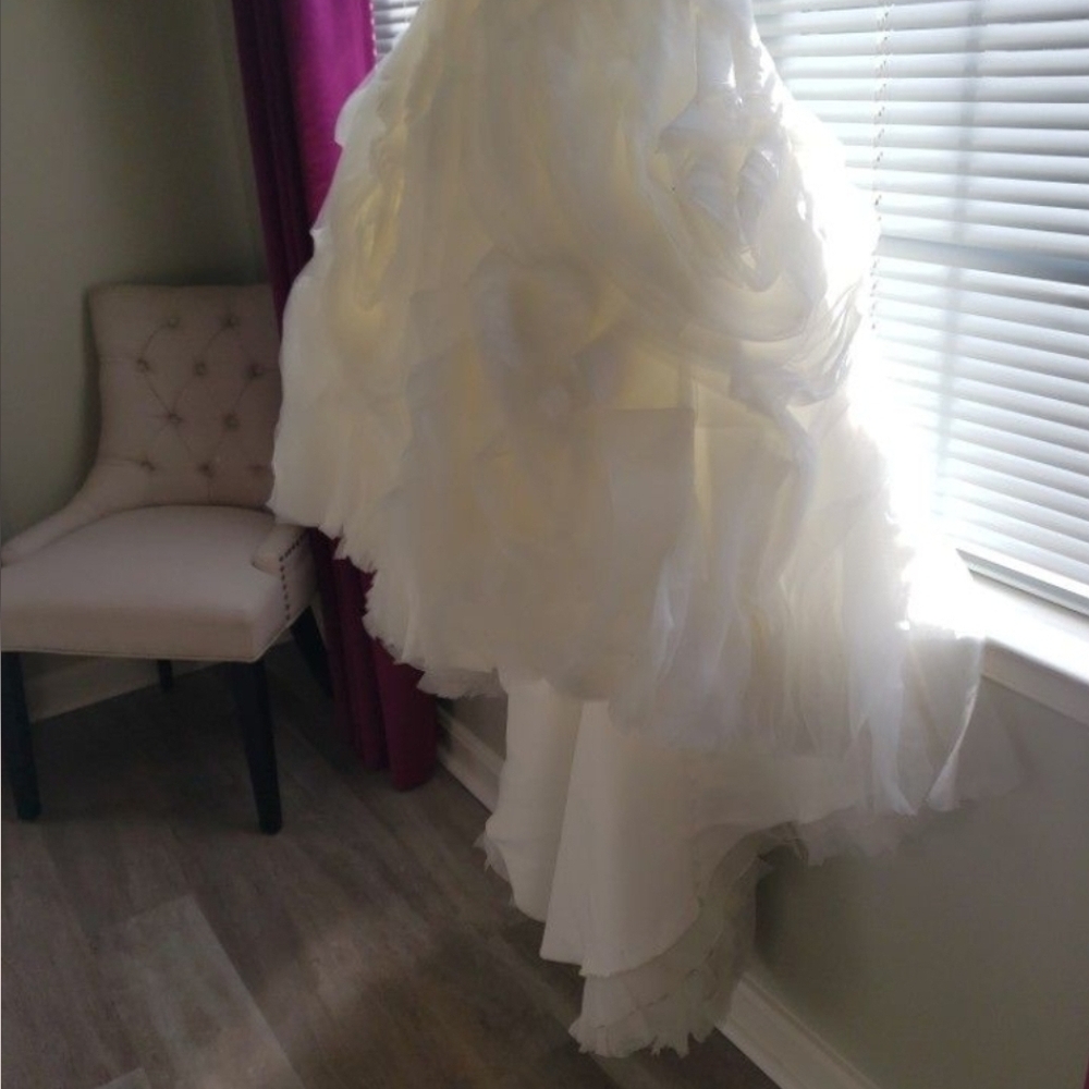 Maggie Sottero Primrose Ivory Strapless Wedding Gown Size 10 Bustle - Picture 5 of 7